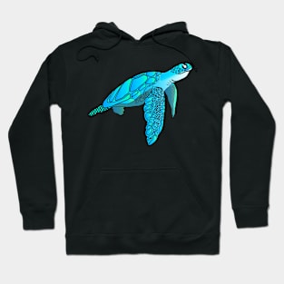 Blue green Sea turtle Hoodie